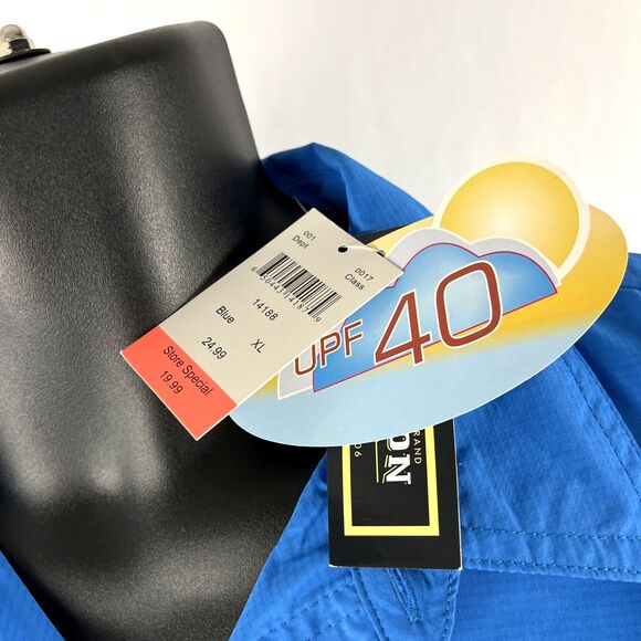 New Mens Canyon Creek SS Vented Fishing Outdoor Shirt Size XL UPF 40 Blue NWT - Picture 3 of 7